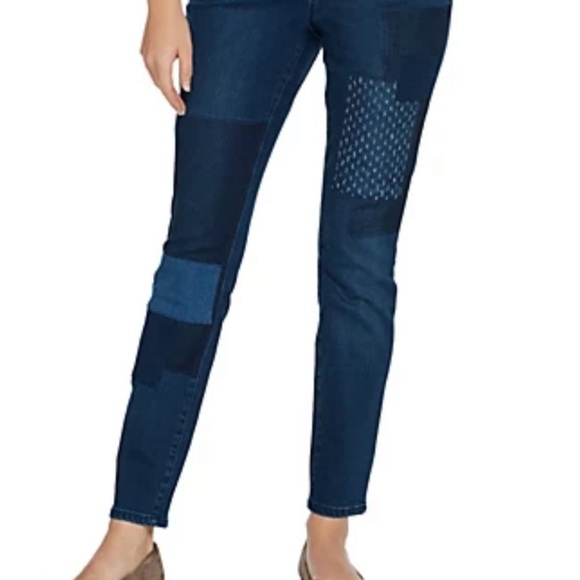 MARTHA Stewart size 4 petite patchwork jeans - Picture 2 of 7